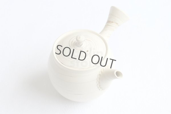 Photo1: Tokoname Japanese tea pot kyusu ceramic strainer Kenji shin nerikomi 360ml