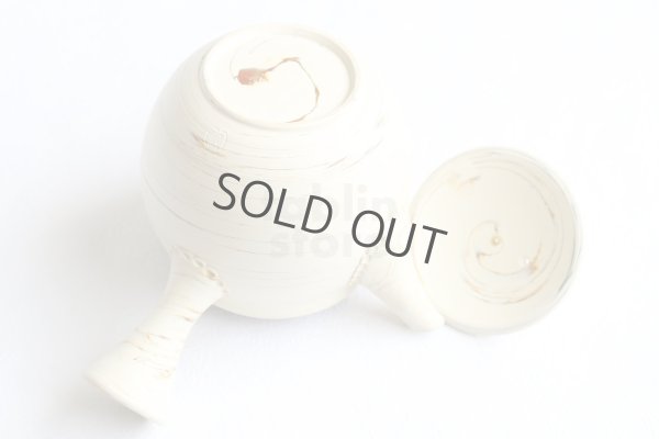 Photo4: Tokoname Japanese tea pot kyusu ceramic strainer Kenji shin nerikomi 360ml