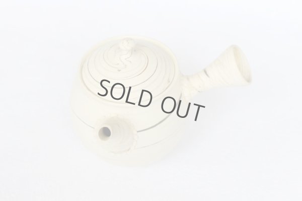 Photo7: Tokoname Japanese tea pot kyusu ceramic strainer Kenji shin nerikomi ren 360ml