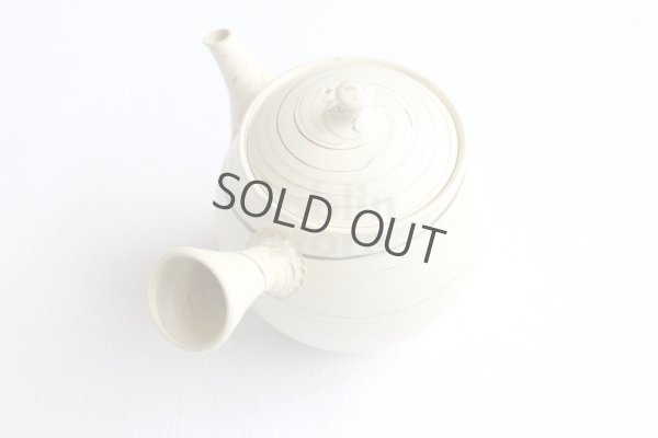 Photo8: Tokoname Japanese tea pot kyusu ceramic strainer Kenji shin nerikomi 360ml