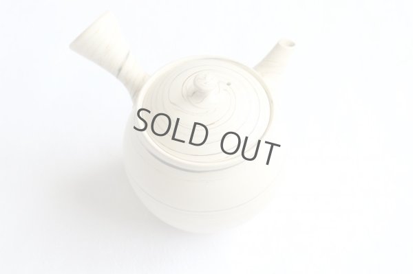 Photo5: Tokoname Japanese tea pot kyusu ceramic strainer Kenji shin nerikomi ren 360ml