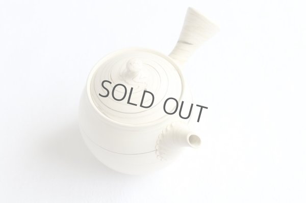 Photo4: Tokoname Japanese tea pot kyusu ceramic strainer Kenji shin nerikomi ren 360ml