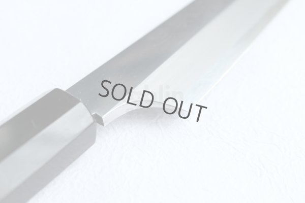 Photo9: SAKAI TAKAYUKI Japanese Sashimi knife Aonikou Hienn Kengata Kiritsuke Yanagiba Mirror Finish any size