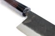 Photo9: Takayuki Iwai Blue 2 steel Ibuki Kurouchi black hammered finish Santoku knife 170mm