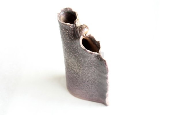 Photo8: Shigaraki pottery Japanese small vase shiun H 150mm