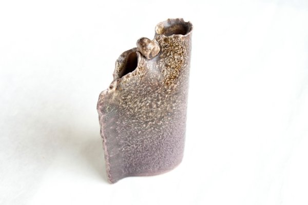 Photo7: Shigaraki pottery Japanese small vase shiun H 150mm