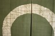 Photo3: Kyoto Noren SB Japanese batik door curtain En Enso Circle ol.green 85cm x 150cm (3)