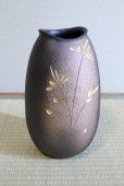 Photo2: Shigaraki Japanese pottery Vase tsuchi kinkaso H 28cm (2)