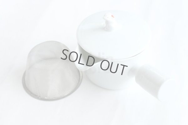 Photo7: Arita imari sd Porcelain Japanese tea pot kyusu white hakuji rabbit 330ml