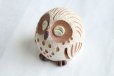 Photo2: Shigaraki pottery Japanese doll lucky owl hohoemi H100mm (2)