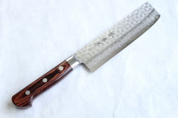 Photo2: SAKAI TAKAYUKI Damascus 17 Layer VG10 Nakiri vegetable knife 160mm