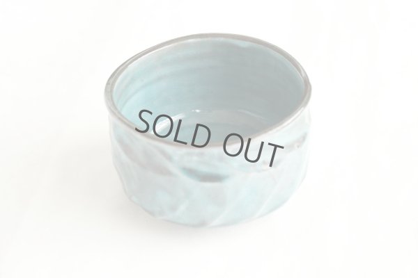 Photo3: Mino ware pottery Japanese tea ceremony bowl Matcha chawan honte ao blue miyabi