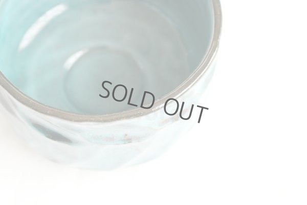 Photo4: Mino ware pottery Japanese tea ceremony bowl Matcha chawan honte ao blue miyabi