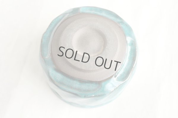 Photo5: Mino ware pottery Japanese tea ceremony bowl Matcha chawan honte ao blue miyabi