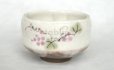 Photo1: Mino ware Japanese pottery tea ceremony bowl Matcha chawan Grapes leaf noten (1)