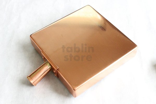 Photo5: Japanese copper rolled egg making pan  Nakamura square kanto with wooden handle any size