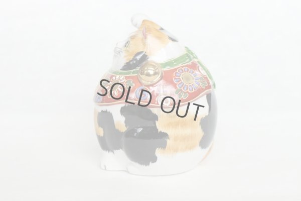 Photo5: Japanese Lucky Cat Kutani yaki ware Porcelain Kenaga mike H 11.5cm