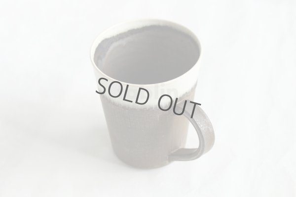 Photo10: Kiyomizu Japanese pottery tea mug coffee cup Daisuke white-line black 250ml