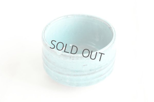 Photo5: Mino ware pottery Japanese tea ceremony bowl Matcha chawan tsutsu blue wan