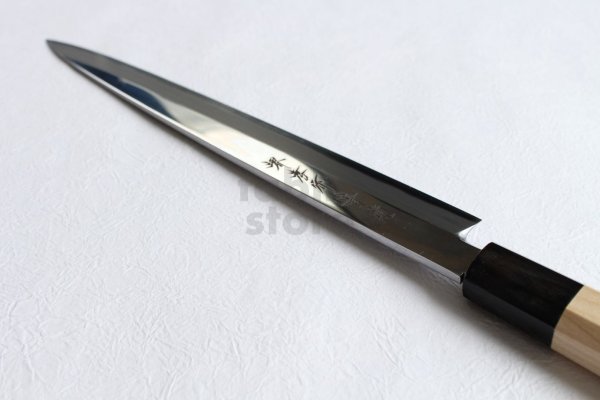 Photo8: SAKAI TAKAYUKI Japanese knife Aonikou Kyoumen Mirror Finish Yasuki Sashimi