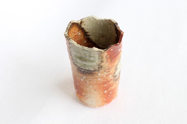 Photo9: Shigaraki Japanese pottery Vase small tokoshigaraki  H 11cm 