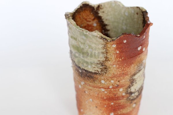 Photo4: Shigaraki Japanese pottery Vase small tokoshigaraki  H 11cm 