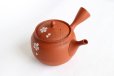 Photo12: Tokoname Japanese tea pot kyusu Gyokko shudei red sujihiki sakura cherry 310ml