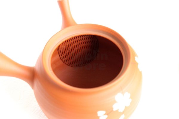 Photo8: Tokoname Japanese tea pot kyusu Gyokko shudei red sujihiki sakura cherry 310ml