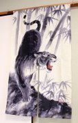 Photo3: Noren NM Japanese door curtain tiger sumie 85 x 150cm (3)