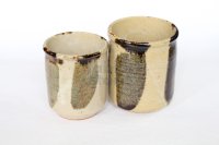 Shigaraki pottery Japanese tea cups irori yunomi set of 2