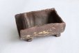 Photo9: Tokoname Bonsai pot garden tree Japanese pottery bamboo shape yakishime W132mm