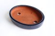 Photo8: Tokoname Bonsai pot garden tree Japanese pottery oval Yozan Eimei navy W148mm