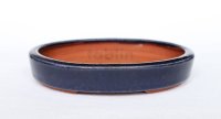 Tokoname Bonsai pot garden tree Japanese pottery oval Yozan Eimei navy W148mm