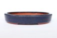 Photo5: Tokoname Bonsai pot garden tree Japanese pottery oval Yozan Eimei navy W148mm