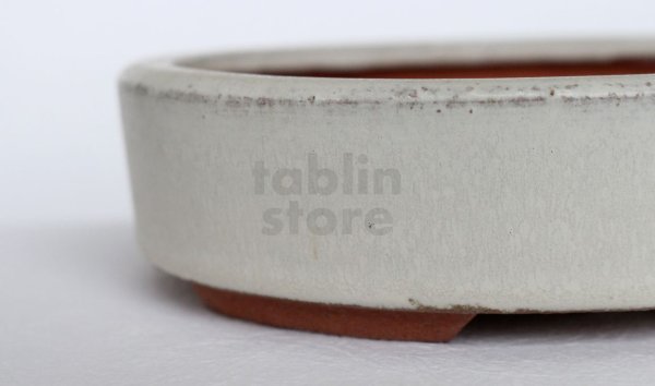 Photo5: Tokoname Bonsai pot garden tree Japanese pottery oval Yozan Eimei shiro W153mm
