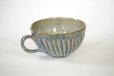Photo3: Shigaraki sd Japanese pottery tea mug coffee cup Shinogi wide blue 360 ml