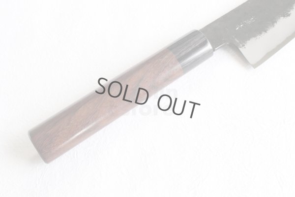 Photo3: Takayuki Iwai Aogami super blue steel Ibuki Kurouchi black finish Gyuto knife 210mm