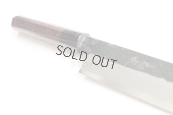 Photo11: Takayuki Iwai Blue 2 steel Ibuki Kurouchi black Kiritsuke Sashimi D-shape 270 mm 