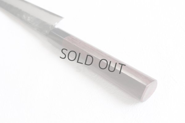 Photo9: Takayuki Iwai Blue 2 steel Ibuki Kurouchi black Kiritsuke Sashimi D-shape 270 mm 