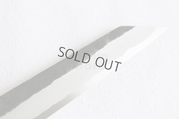 Photo7: Takayuki Iwai Blue 2 steel Ibuki Kurouchi black Kiritsuke Sashimi D-shape 270 mm 