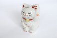 Photo5: Japanese Lucky Cat Kutani Porcelain Maneki Neko polka-dotted H8cm