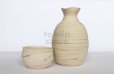 Photo13: Tokoname Japanese sake bottle cup set YT Kenji nerikomi Tokkuri guinomi