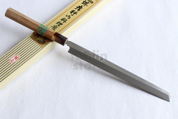 Photo20: SAKAI TAKAYUKI Japanese knife Tokujou Yasuki white-2 steel sashimi, Fugu, Takohiki