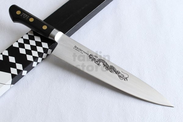 Photo1: Misono Sweeden Carbon Steel Japanese Knife DRAGON FLOWER ENGRAVING Gyuto chef