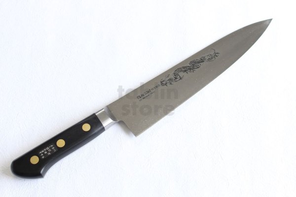 Photo3: Misono Sweeden Carbon Steel Japanese Knife DRAGON FLOWER ENGRAVING Gyuto chef
