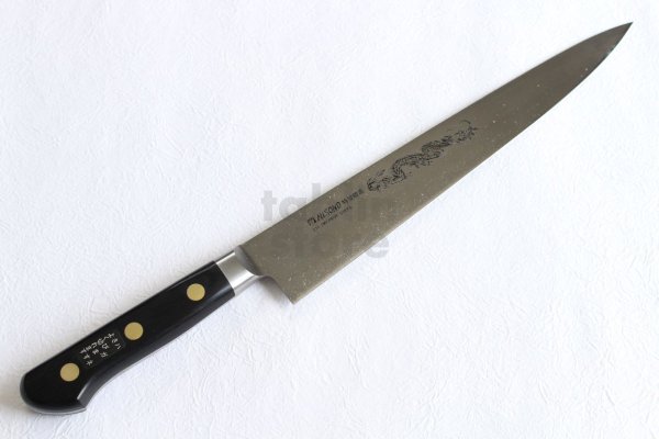 Photo3: Misono Sweeden Carbon Steel Japanese Knife DRAGON ENGRAVING Sujihiki slicer