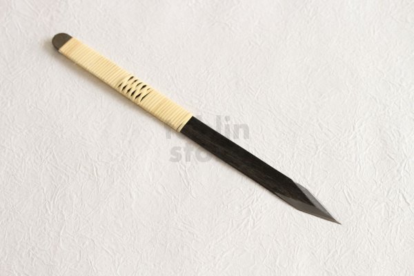 Photo1: Wood Carving Chisel knife Okeya Fujimaki kurouchi Ken blade white 2 steel BW12mm