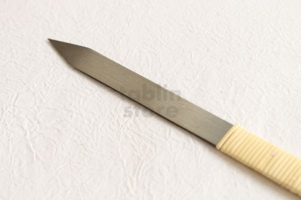 Photo2: Wood Carving Chisel knife Okeya Fujimaki kurouchi Ken blade white 2 steel BW12mm