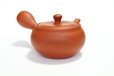 Photo2: Tokoname tea pot kyusu Jinsui Kiwami shudei red naka hira 270ml (2)