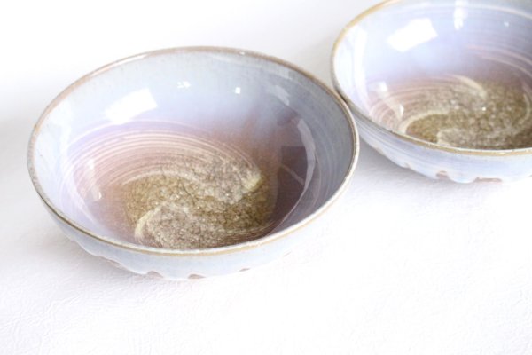 Photo1: Hagi ware Japanese bowls Sky pair W160mm set of 2